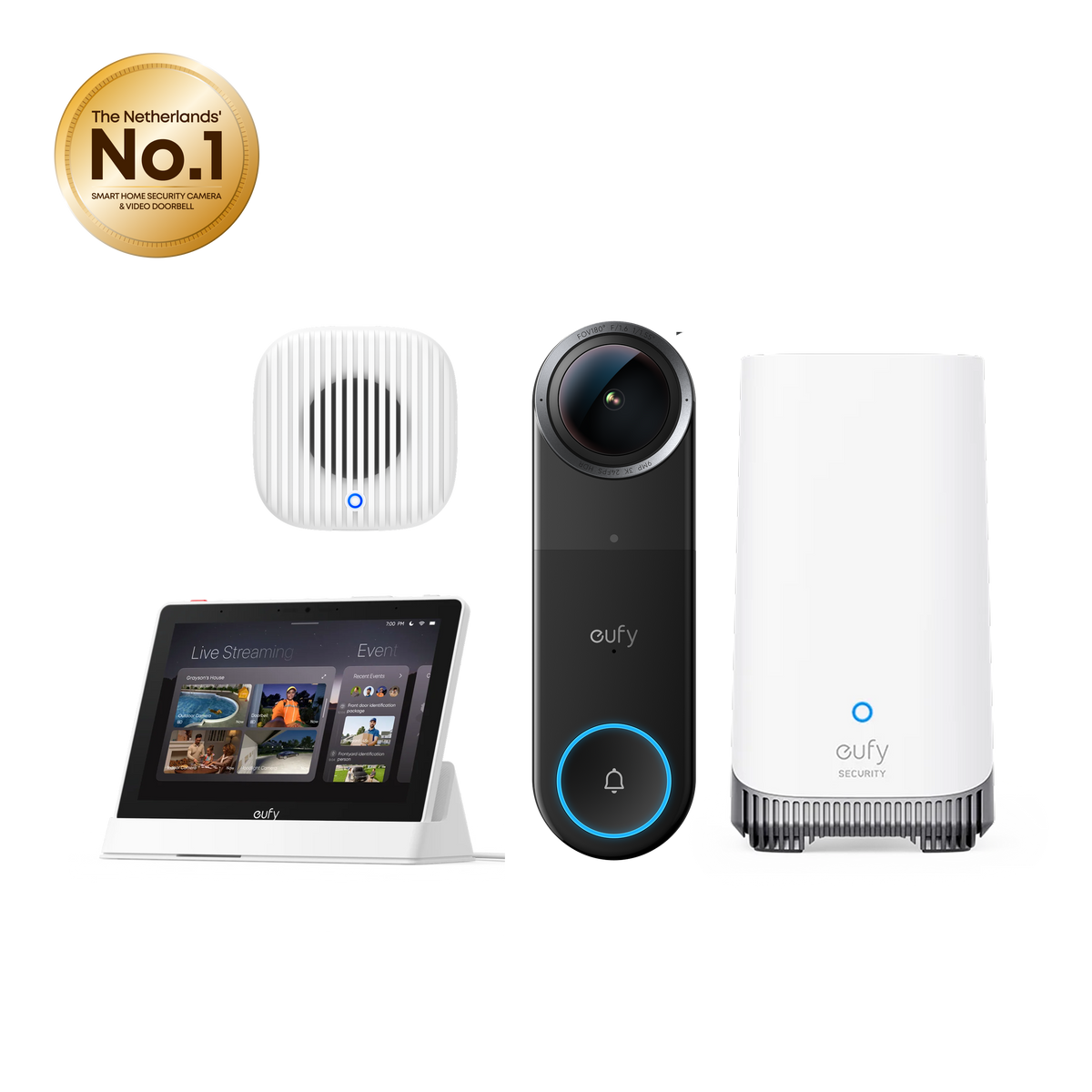 Video Doorbell S4 + chime + Smart Display E10 +HomeBase S380