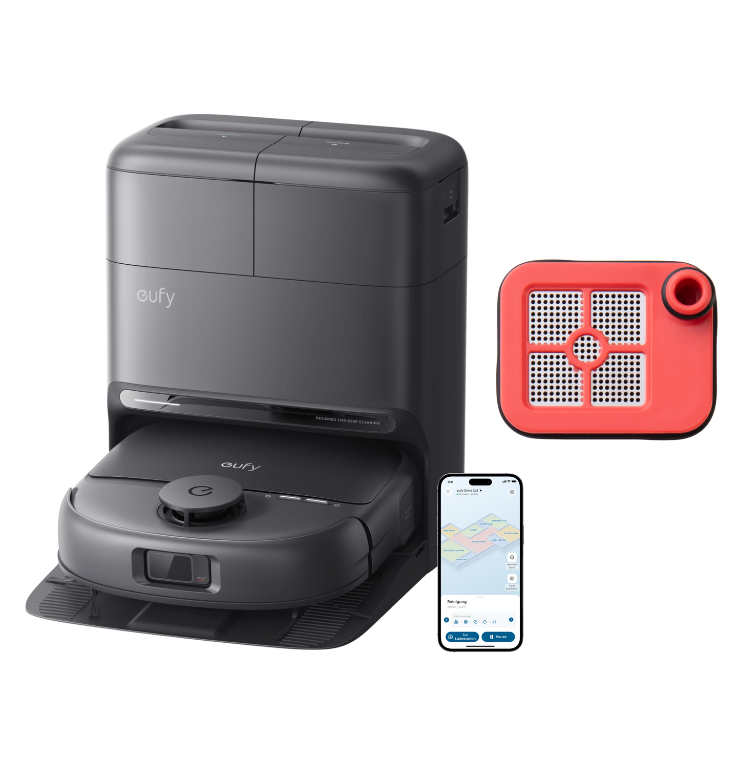 eufy Robotstofzuiger Omni C28 met eufy Vuilwatertankfilter(1 stuks) voor C28