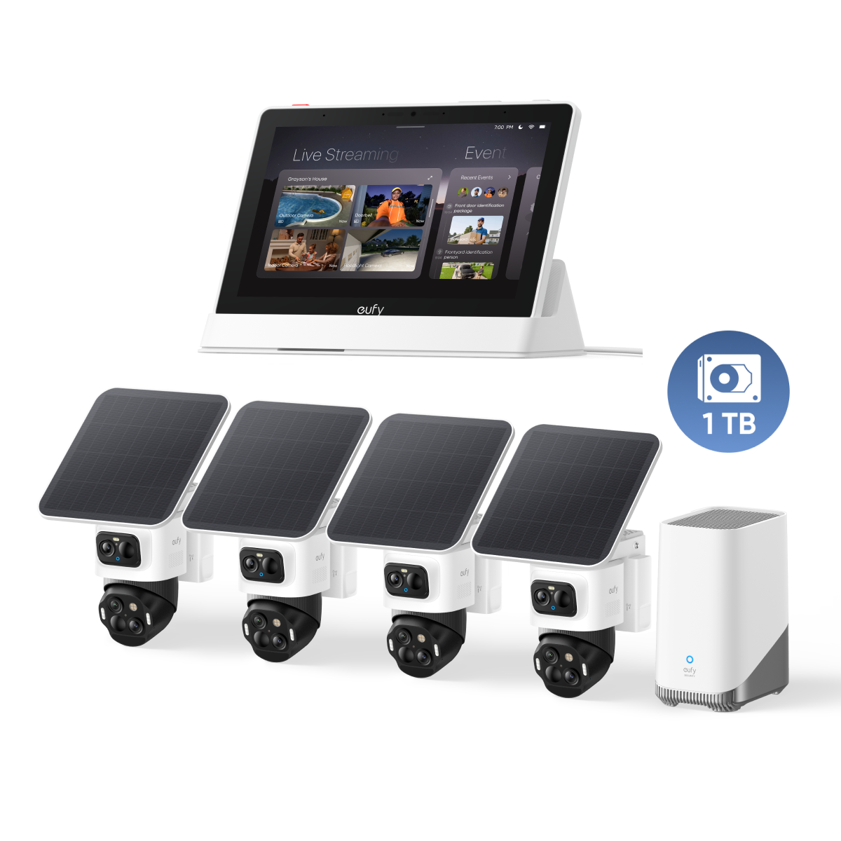 eufyCam S4 4-Cam Kit, 1TB Harde Schijf