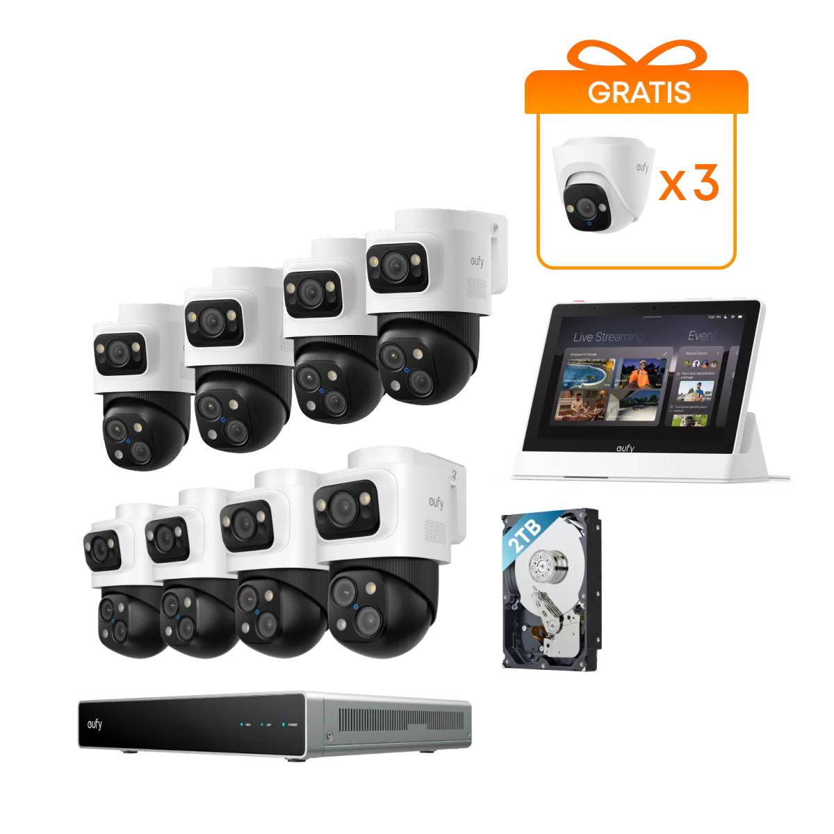 eufy PoE Bullet-PTZ Cam S4 8-Cam kit