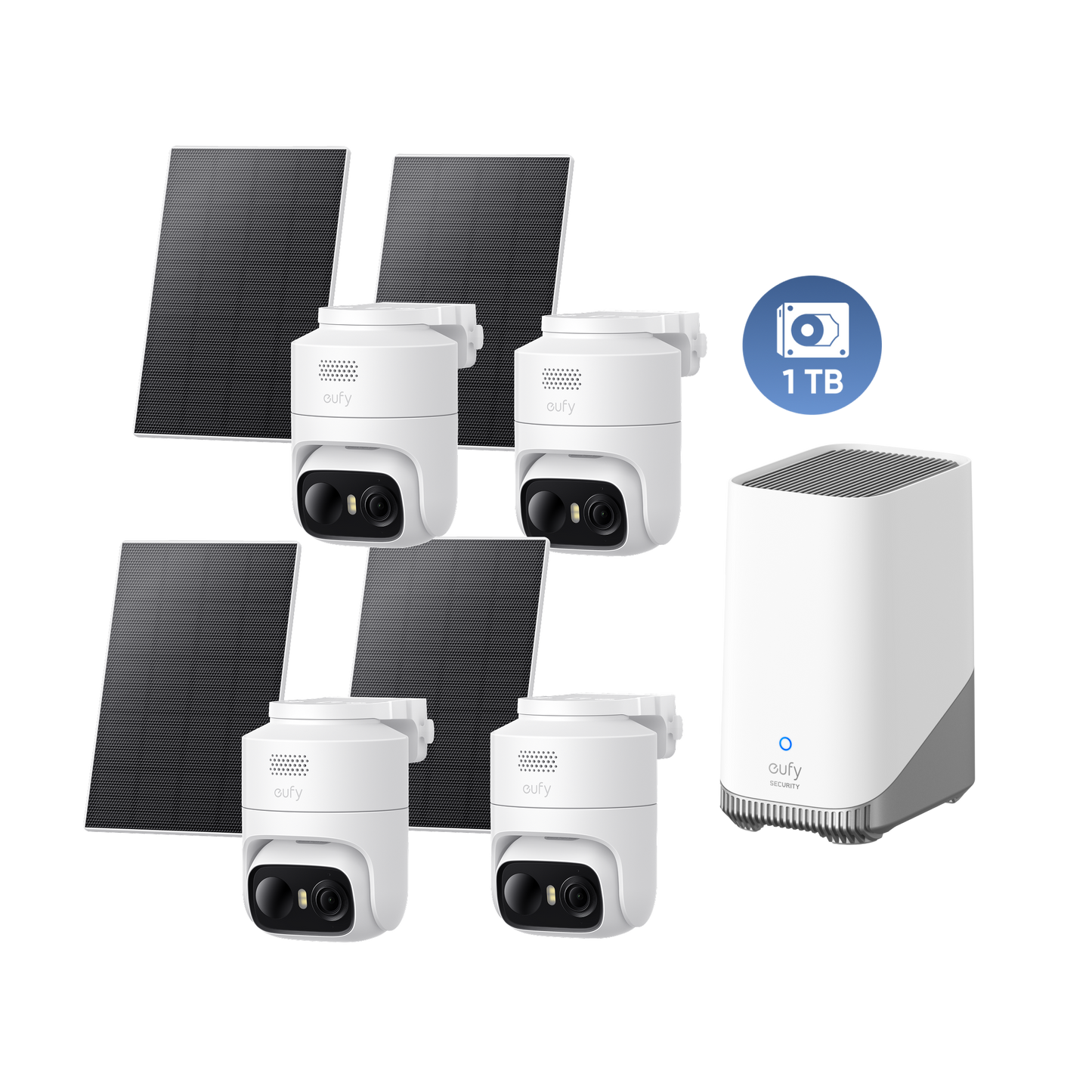 eufyCam C37 4-Cam Kit met HomeBase 3 met 1 TB Harde Schijf