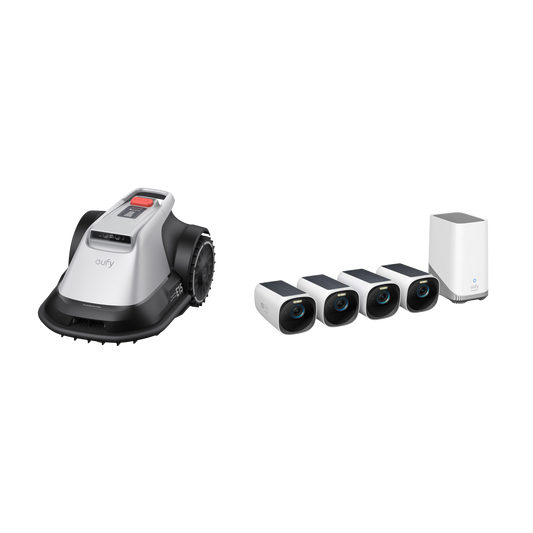eufy Robotgrasmaaier E15 + eufyCam S330 (eufyCam 3) 4-Cam Kit