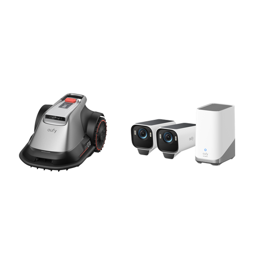 eufy Robotgrasmaaier E15 + eufyCam S3 Pro 2-Cam Set