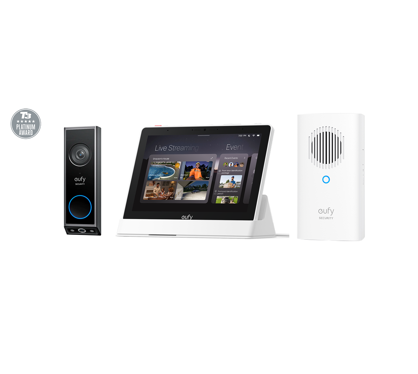 eufy Video Doorbell E340 Bundel met Add-On Chime & Smart Display E10