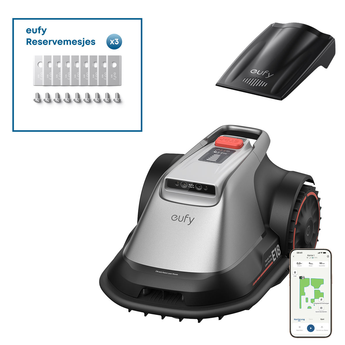 eufy Robotgrasmaaier E18 + eufy Replacement Blade Set