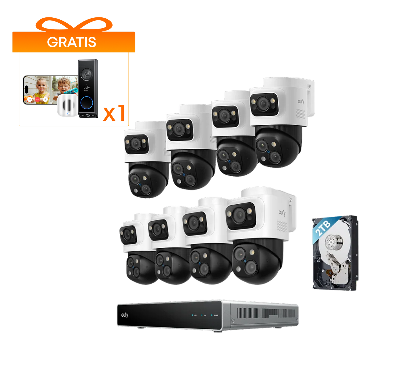 eufy PoE Bullet-PTZ Cam S4 8-Cam kit