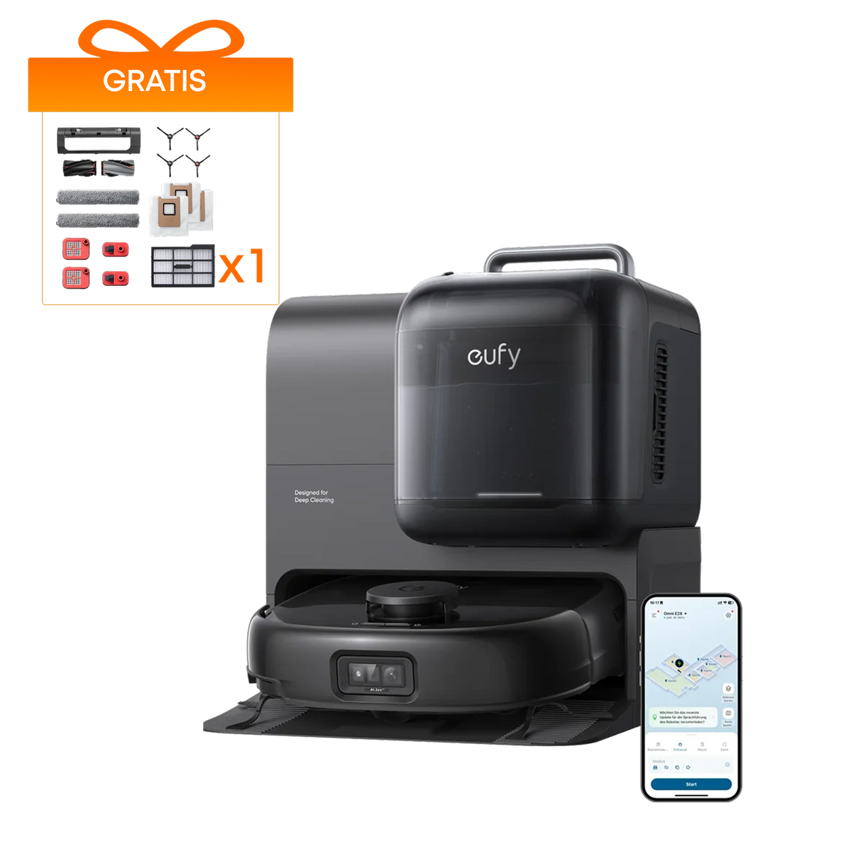eufy Robotstofzuiger Omni E28 + eufy Accessories Package